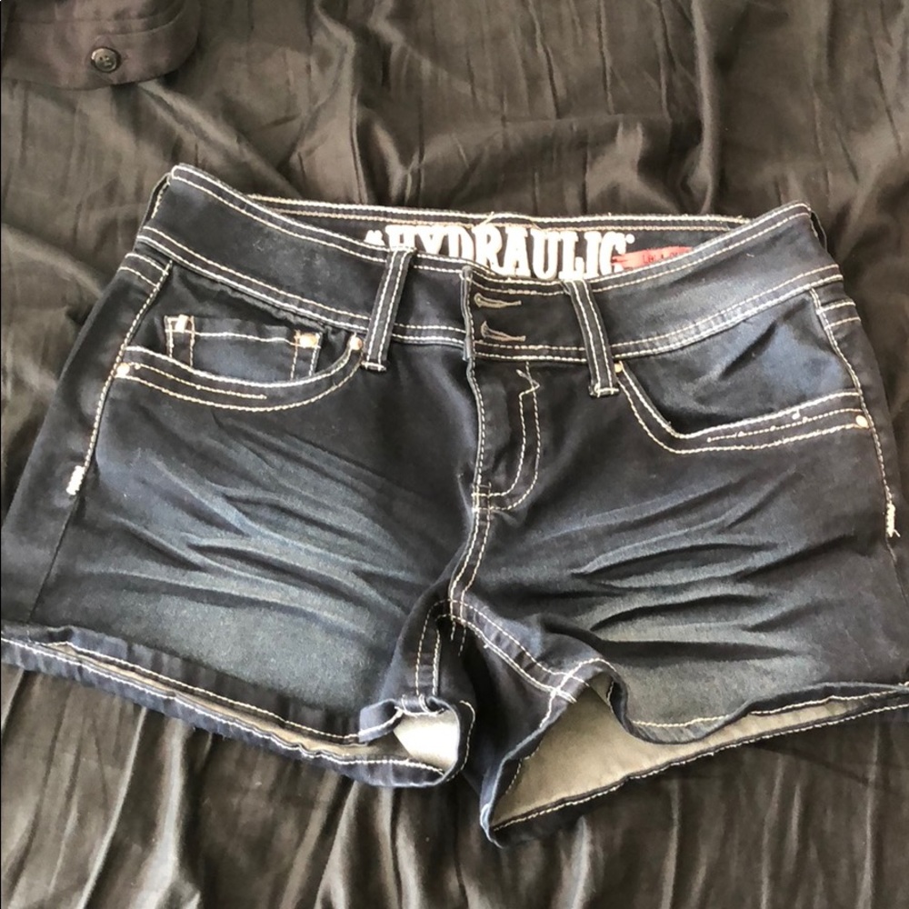 Blue denim shorts